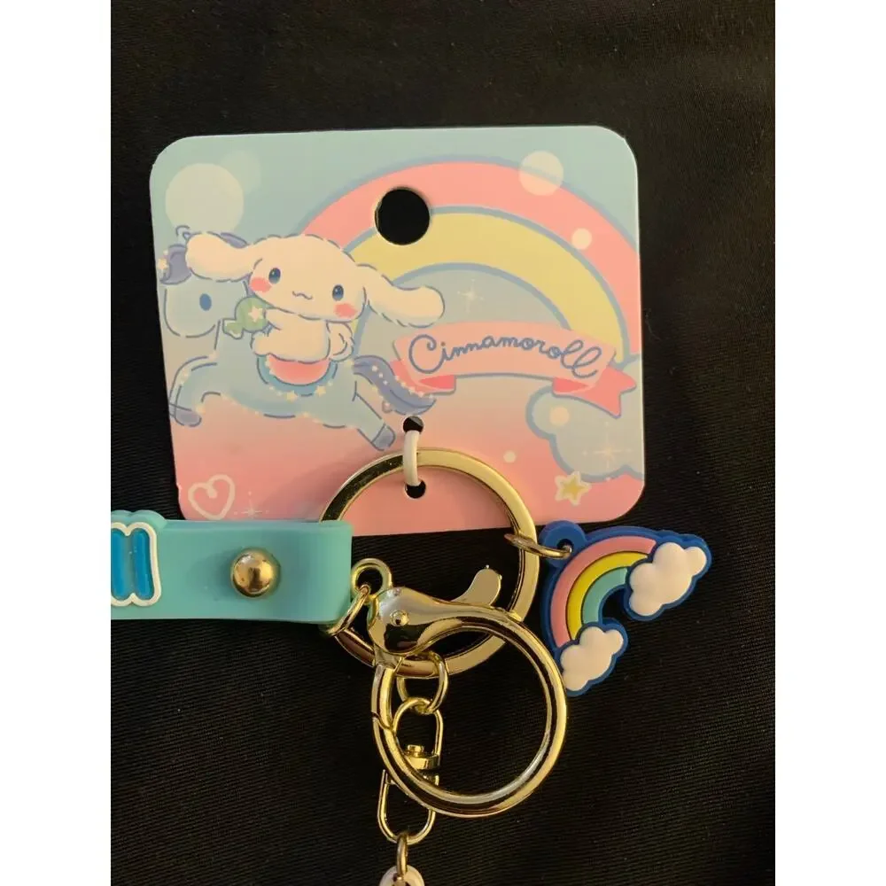 New Sanrio Cinnamoroll Keychain Rainbow Charm Figure